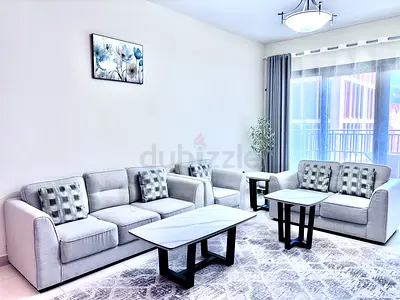 Premium 6-Seater Sofa Set with Marble-Top Tables - Excellent Condition