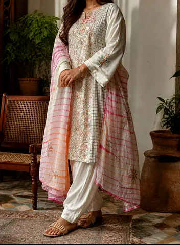 Pakistani hand embroidery 3 piece ready-made