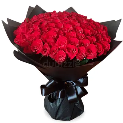 Large Red Rose Bouquet — Fresh 50-Stem Arrangement
