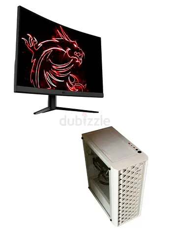 Curved 27 Gaming Monitor + gaming PC (White)