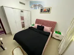Brand-new 1-bedroom furnished apartment in Al Taawun, with balcony, open view, central AC, prime loc