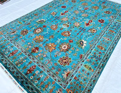 3x2m || Handmade Blue Sultani Wool Carpet