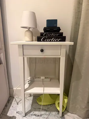 White bedside table x2