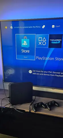 PlayStation 4 Slim (PS4) with 2 Controllers - Working Condition