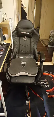Ergonomic Gaming/Office Chair with Lumbar Support Cushion - Black