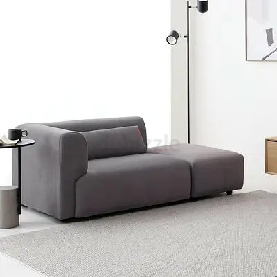 Dark gray velvet 3 seater sectional sofa