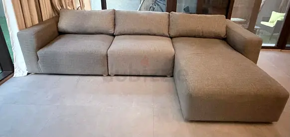 Modern L-Shape Sofa – Left-Hand Facing Chaise – Dark Grey - Excellent Condition