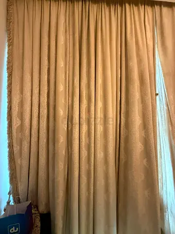 Beige Heavy Drapes / Curtains