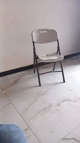 Folding Plastic Chair with Metal Frame - Good Condition