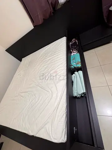 King size bed with built-in side storage - side table - 8 inches mattress