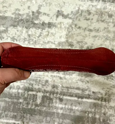 Red suede clutch/coin pouch - gently used