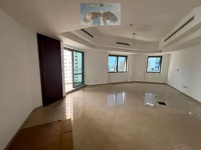 3BR Al Khan, AC, parking, gym, pool, 2 bal, maid, dress, 4 bath