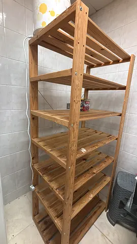 Solid Pine Open Shelving Unit / Wooden Storage Rack - 6-Tier