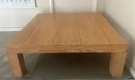 Solid Light Wood Low Coffee Table / Platform Table - Good Condition