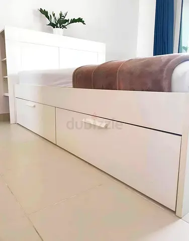 IKEA Brimness Double size bed frame with ikea mattress (140 × 200 cm)