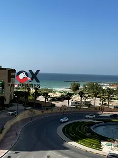 3 bedrooms and a living room directly on the Corniche, full sea view, free air conditioning and free