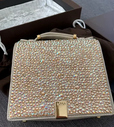 Rodo Swarovski gold handbag