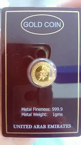 1g UAE Gold Coin - 999.9 Fine in Original Card