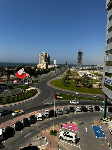 3BR apartment on Corniche, full sea view, huge spaces, maid room, 4 baths, 2 balconies, free A/C & parking.