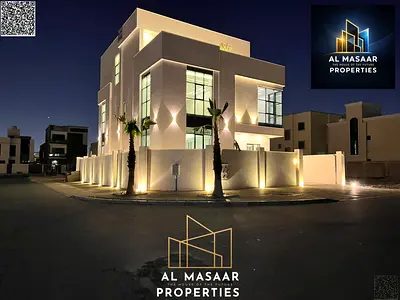 ( زاويه )(بمصعد)|عجمان| منطقة الزاهية| 7 غرف ومجلس وصاله وغرفة خادمة ورووف|تملك حر| السعر شامل رسوم الماء والكهرباء والمكيف المركزى.