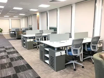 Offer Price 12000 Flexi desk with one year ejari 100 Sqft Fully Furnished office.