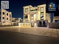 A villa with a unique and very elegant classic design in a prime location in Al Zahia, with freehold