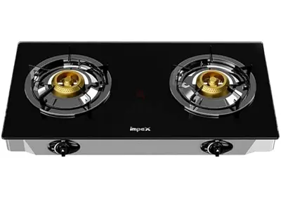 Brand new Impex 2-Burner Glass Top Gas Stove - Compact Cooktop