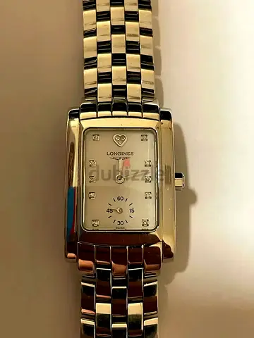 Longines Dolce vita stainless steel ladies rectangular watch with diamond markers