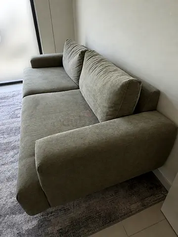 3-Seater Olive Green Sofa Couch in Dubai Hills - Good Condition - from Home Centre