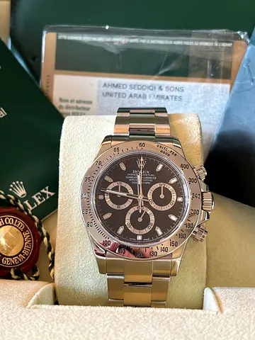 Rolex 116520,Ahmed Sadiqi Dubai purchased ,full set, like new , chroma light dial markers.