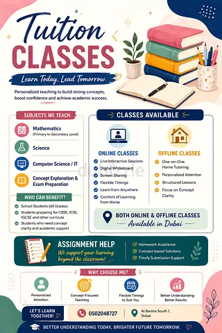 Affordable 1-on-1 Tuition by BTech IT Pro | Python, Maths, Science, Computer science| Barsha South 1
