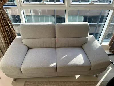 Light Grey 2-Seater Fabric Sofa in Good Condition