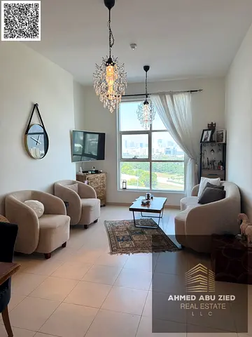 2BR apartment for sale in City Tower with a palace view, fully furnished and rented monthly for immediate income, 1,159 sq ft, priced at AED 510,000 c