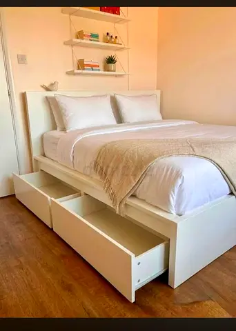 Ikea malm King size bed frame with matters