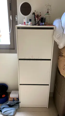 Slim 3-Drawer White Storage Cabinet / Wardrobe - Good Condition