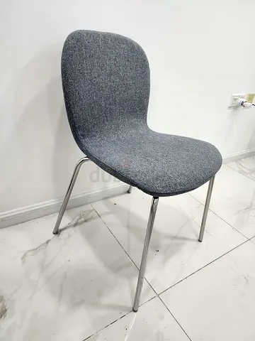 Gray Upholstered Dining/Side Chair with Chrome Legs