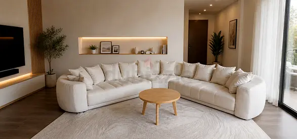 ChattelsMore Corner Sofa Beige Excellent Large L-shaped cream sectional sofa in excellent condition