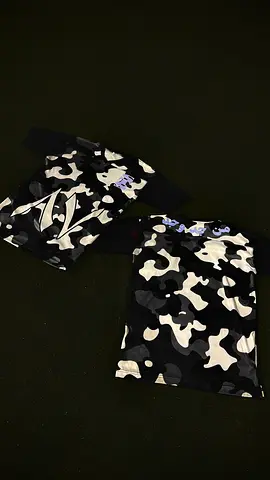 Black  white camo athletic shirts, oversized fit, reflective designs (1 piece)