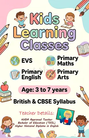 Tuition available for KG 1 to Grade 3