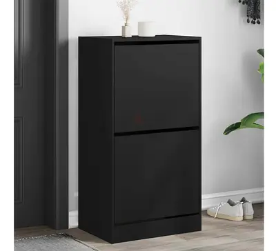 IKEA two Slim Black 2-Drawer Shoe Cabinet / Storage Unit