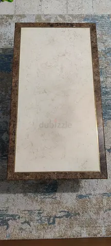 Rectangular Marble-Top Coffee Table with wooden Frame (130cm X 70cm) 42 cm height.