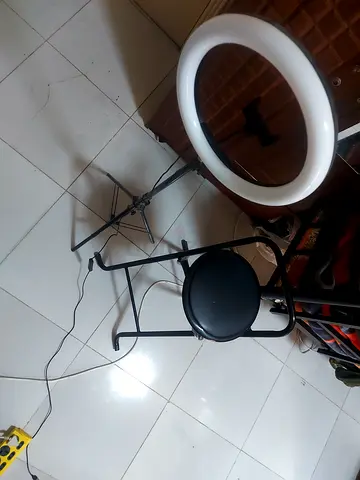 Ring light with stand and folding chair