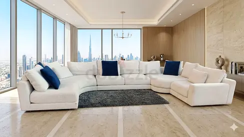 ChattelsMore Olta U Shape Sofa BeiLarge L-Shaped White Fabric Sectional Sofa — Comfortable 6-Seater