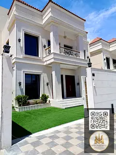 Distinctive villa consisting of 2 floors and a roof in the Al Helio area of ​​Ajman, including r