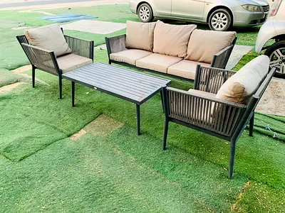 Outdoor 4-piece Patio Sofa Set with Coffee Table — Good Condition