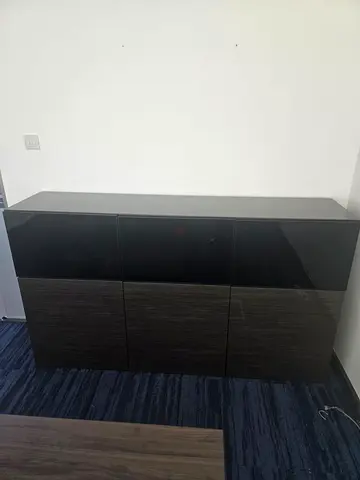 Modern Black-Gray Sideboard / Storage Cabinet - Excellent Condition