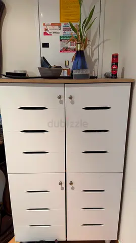 White Tall Shoe Cabinet / Storage Cupboard