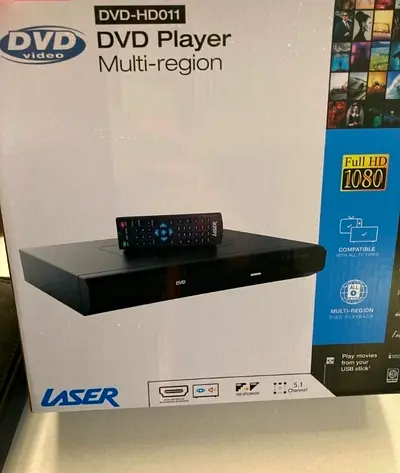 Laser DVD Player (Multi-region, Full HD 1080) - Model DVD-HD011. Brandnew. AED 100 Only. Free Delive