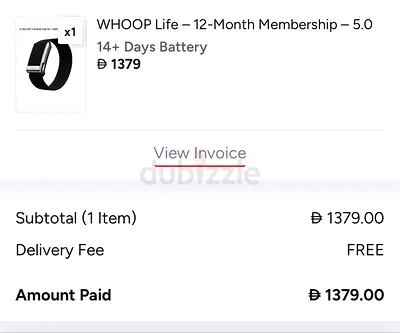 whoop 5.0 used with membership for 800 dhs