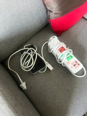 Two power extension strips with multiple sockets and USB ( perfect working condition)